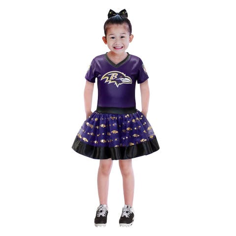 Girls Youth Black Pittsburgh Steelers Tutu Tailgate Game Day V-Neck Costume