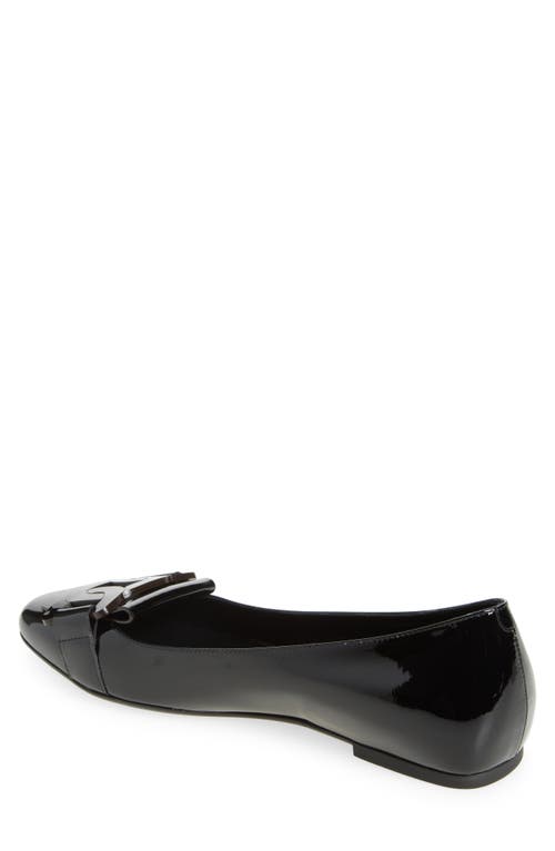 Tod's Womens Tods Gomma Patent-leather Ballet Flats In Nero