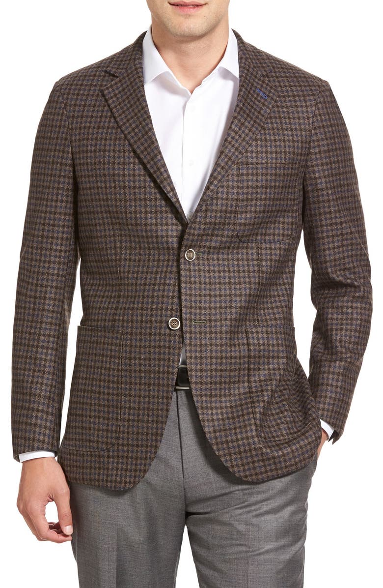 Peter Millar Classic Fit Unstructured Wool Check Sport Coat | Nordstrom