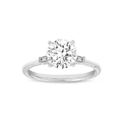 Asany Love Grown Collection 14k White Gold Round Cut Lab Grown Diamond 3 Stone Engagement Ring In 14k White Gold