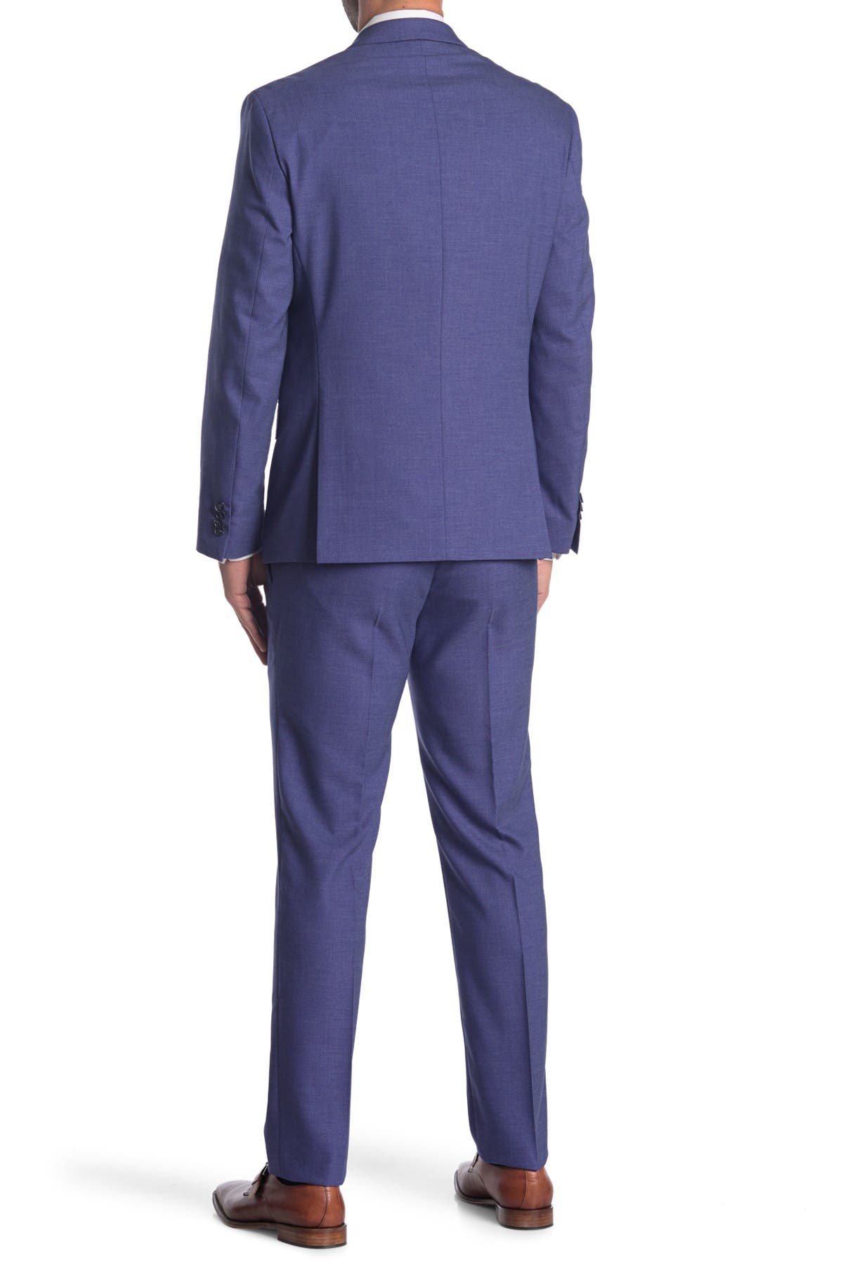 Kenneth Cole Reaction Grey Check Two Button Notch Lapel Slim Fit Suit In Bright Blue