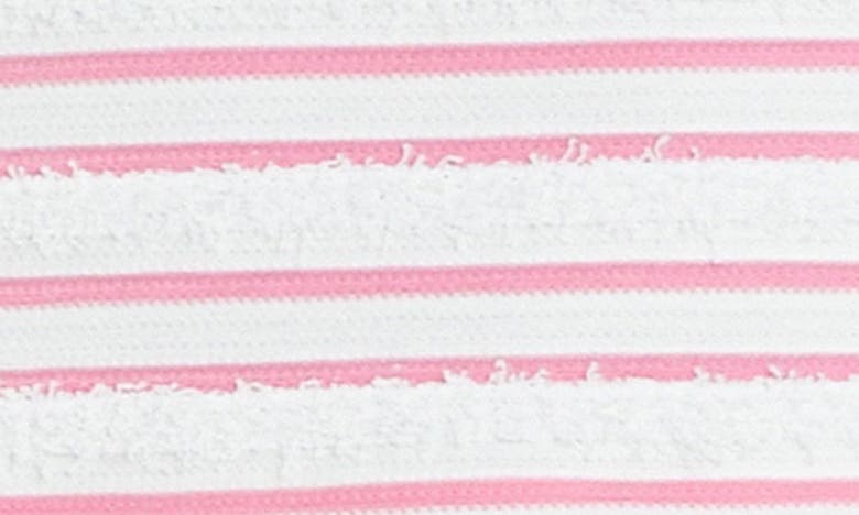 English Factory Stripe Fringe Accent Sleeveless Henley Knit Tank In White/ Pink
