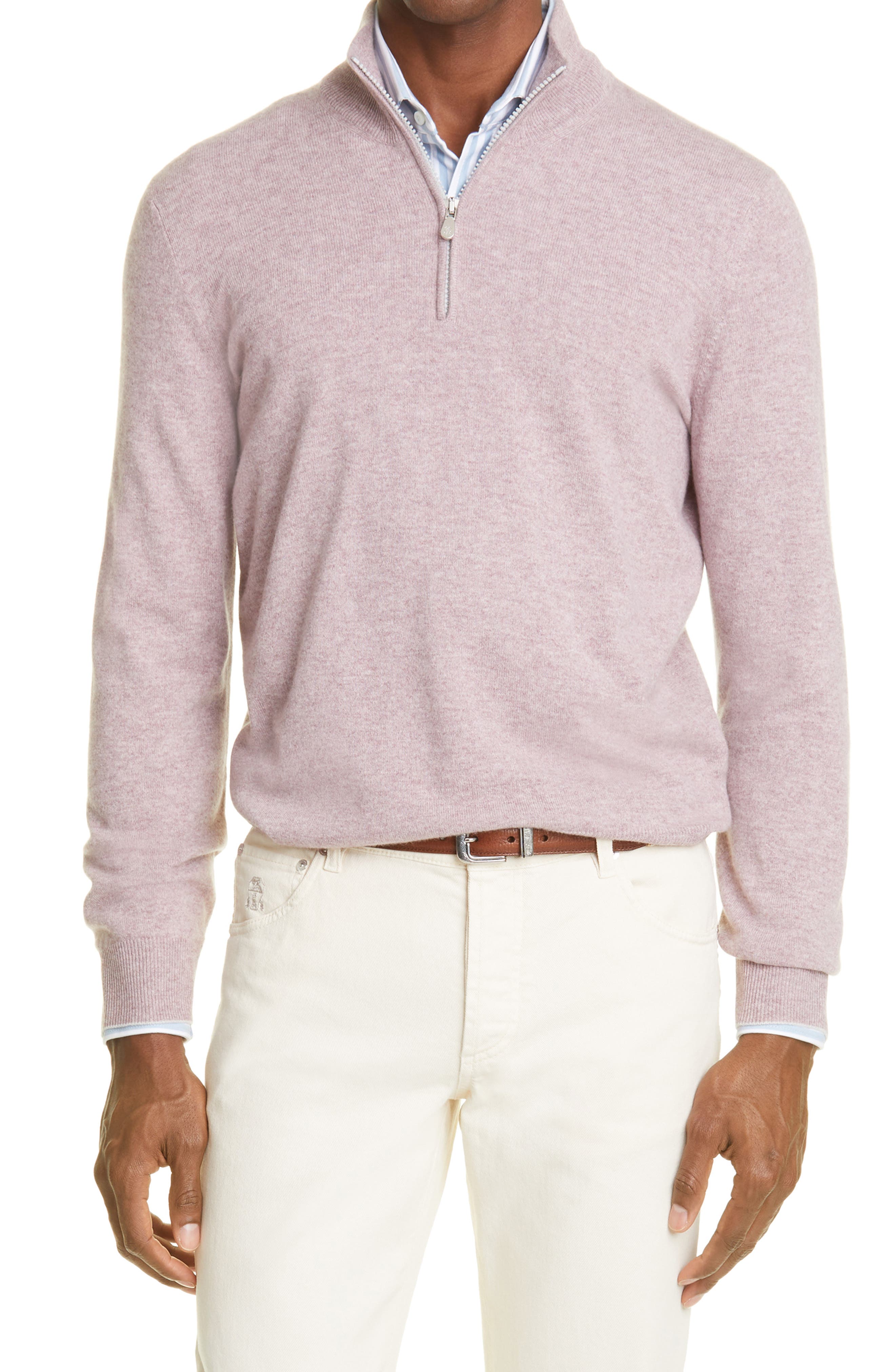 mens half zip cashmere sweater
