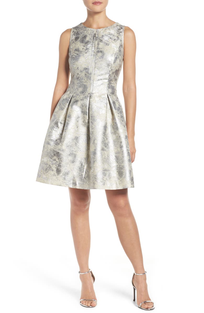 Vince Camuto Metallic Fit & Flare Dress | Nordstrom