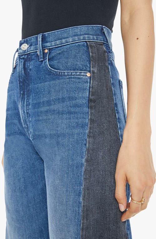 Shop Mother The Half Pipe Flood High Waist Ankle Wide Leg Jeans In Black And Blue