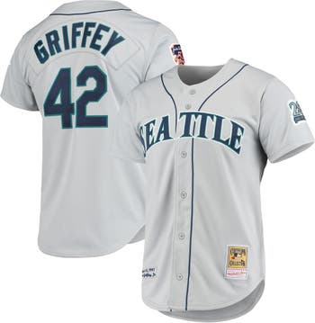 Mitchell & Ness Men's Mitchell & Ness Ken Griffey Jr. Gray Seattle Mariners  20th Anniversary Cooperstown Collection Authentic Jersey