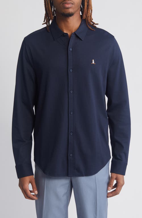 Organic Cotton Button-Up Shirt in Dark Sapphire