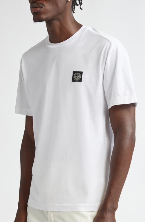 Shop Stone Island Logo Patch Cotton T-shirt In White