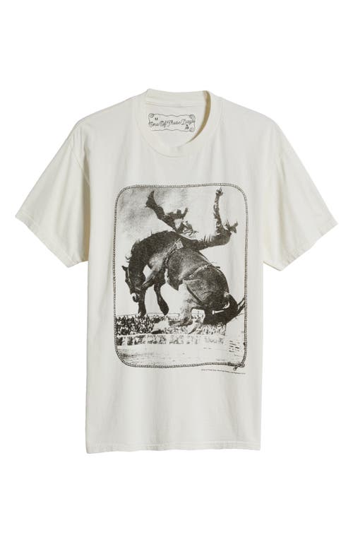 Shop One Of These Days Last Ride Cotton Graphic T-shirt In Bone