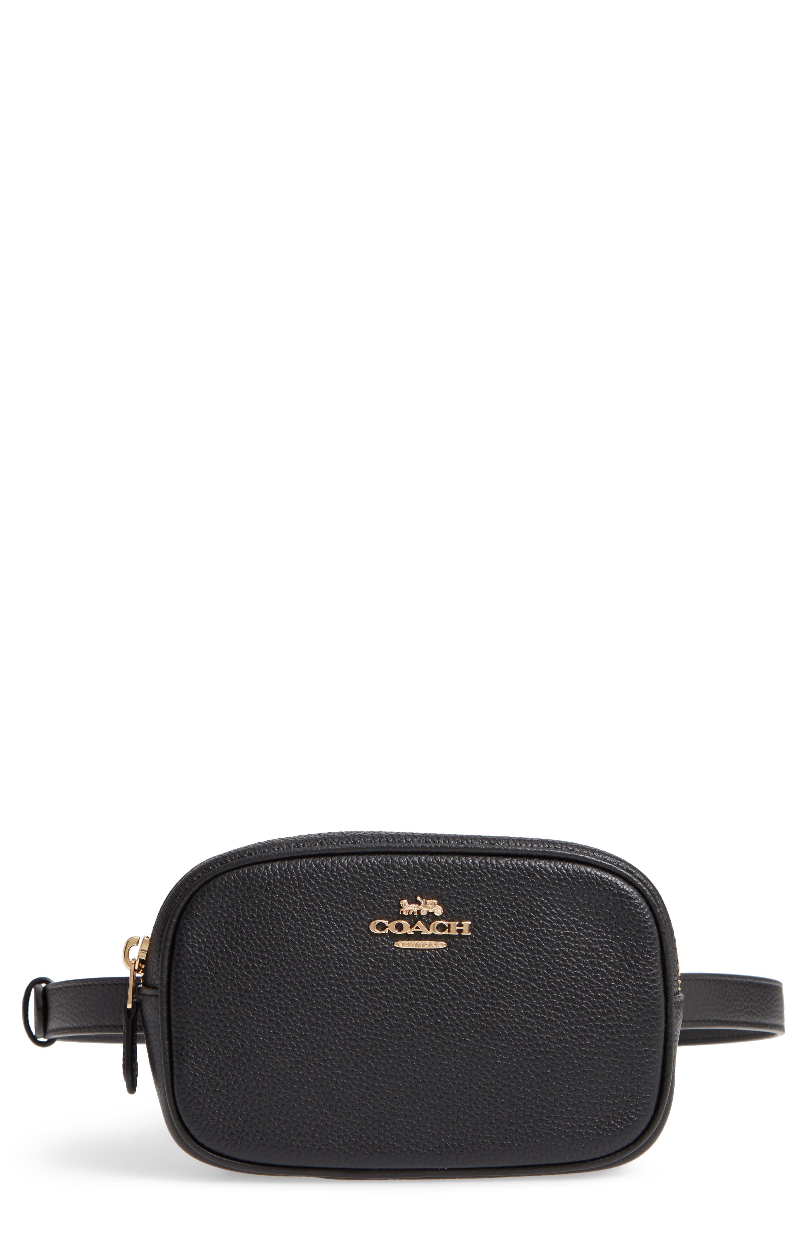 coach polished pebble belt bag