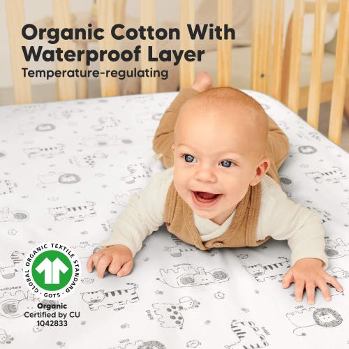 Keababies 2-pack Soothe [protect+] Waterproof Crib Sheets In Keasafari