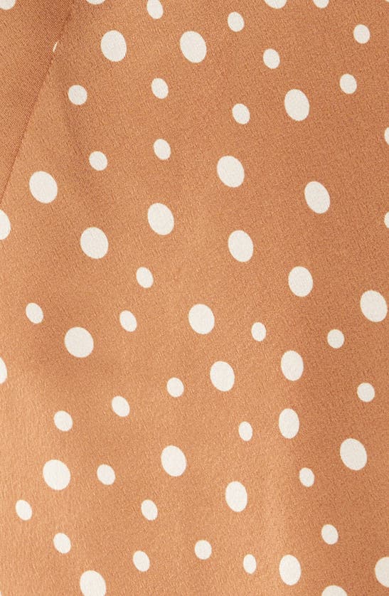 Shop Vince Dot Print Satin Skirt In Honey