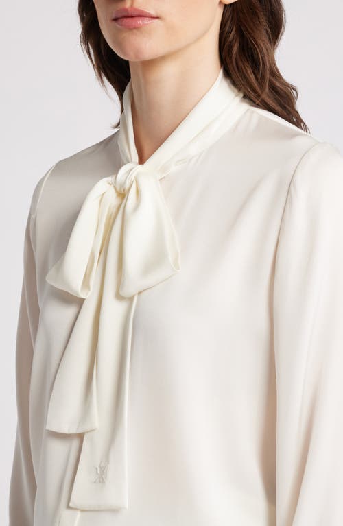 Shop Kobi Halperin Tie Neck Stretch Silk Shirt In Ivory