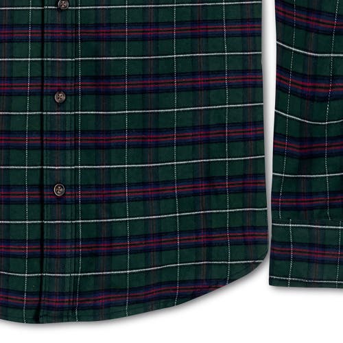 Hope & Henry Organic Flannel Shirt With Suede In Merry Pine Plaid