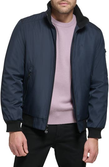 Shop Calvin Klein Classic Water Resistant Bomber Jacket In True Navy