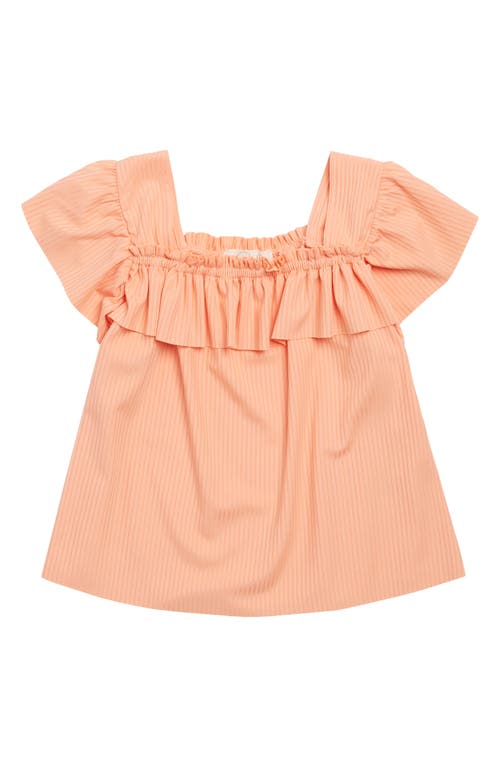 Peek Aren'T You Curious Kids' Ruffle Front Babydoll Top Pale Orange at Nordstrom,