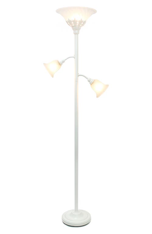 Shop Lalia Home Torchiere Floor Lamp In White/white Shades