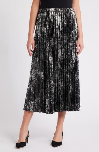 Anne Klein Metallic Pleated Skirt Nordstrom