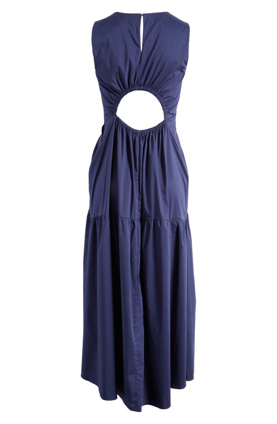 Shop Luxely Fawn Sleeveless Midi Dress In Evening Blue