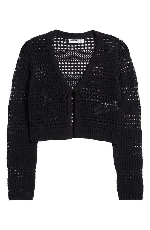 Shop Noisy May Laika Open Stitch Crop Cardigan In Black