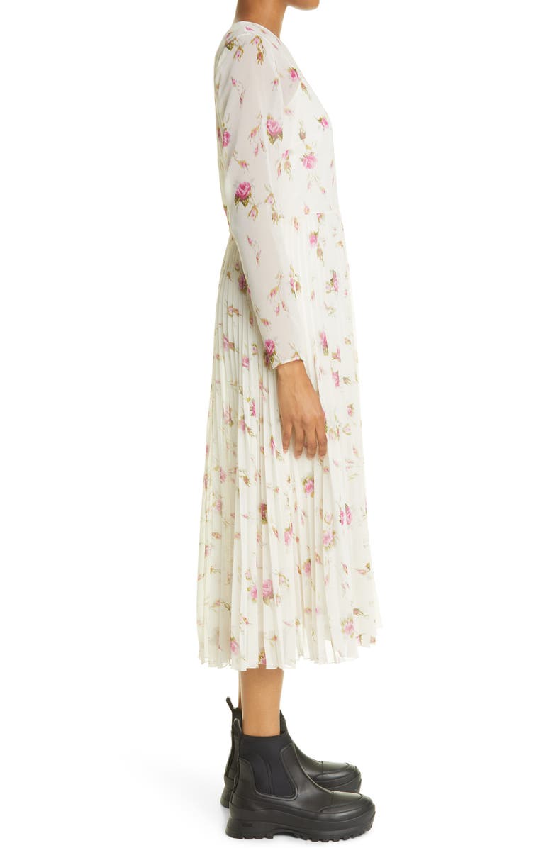 profil Synes Måler RED Valentino Floral Pleated Long Sleeve Dress | Nordstrom