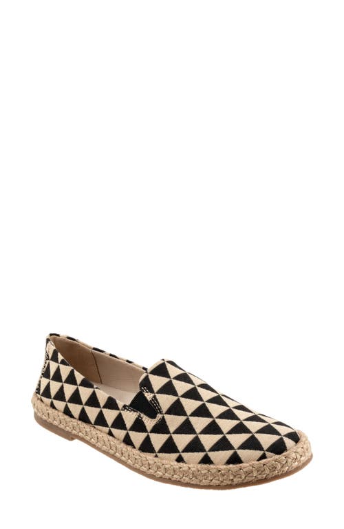Trotters Poppy Espadrille Flat Black Natural Text at Nordstrom,