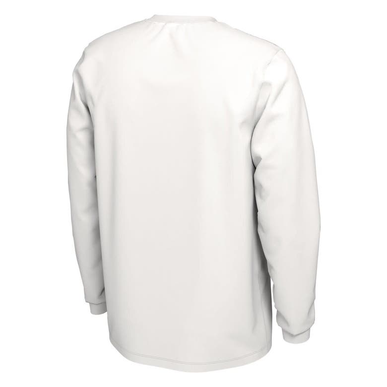 Shop Nike Unisex   White Duke Blue Devils 2024 On-court Bench Energy Long Sleeve T-shirt
