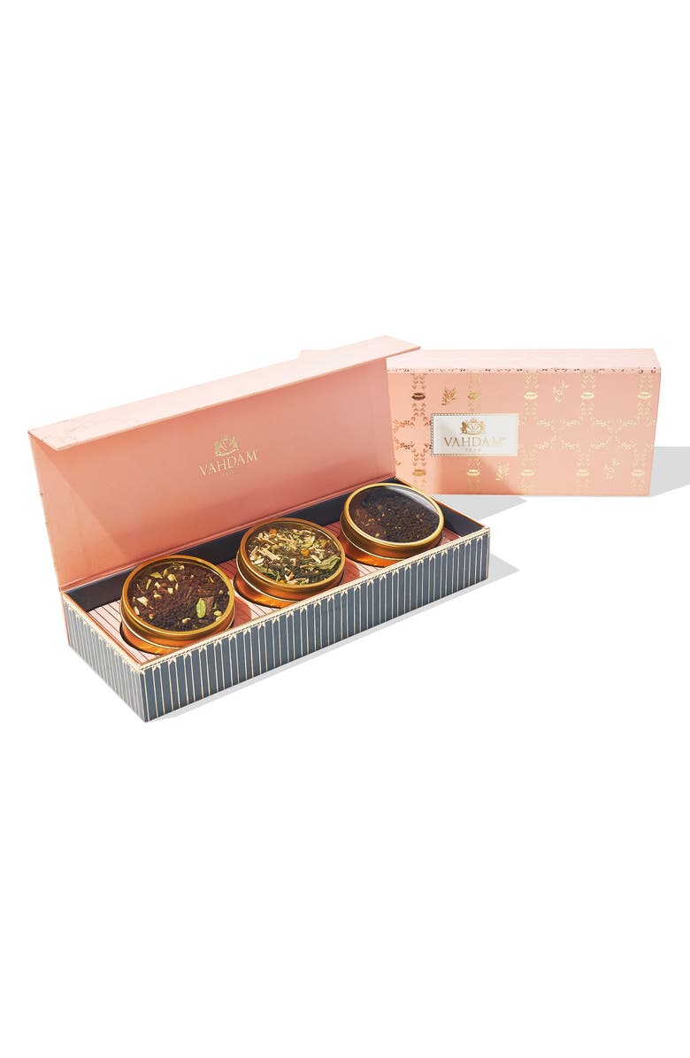 VAHDAM TEAS Classic Blush Set of 3 Loose Leaf Teas, Main, color, 650