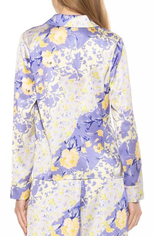 Alexia Admor Women's Ginger Print Satin Shirt In Lilac Floral