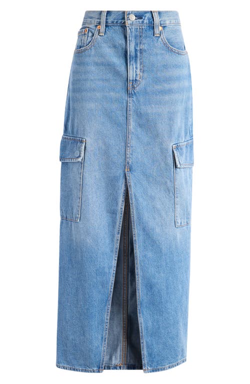 Shop Levi's Ankle Column Denim Cargo Skirt In Maximize The Moment