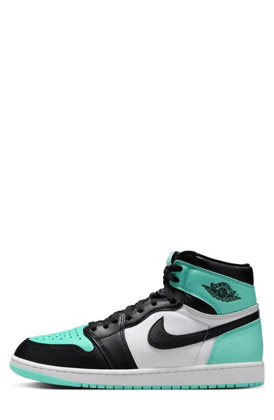 Shop Jordan Air  1 Retro High Top Sneaker In White/ Black/ Green Glow