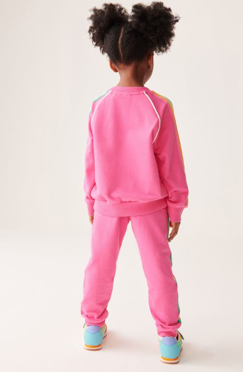 Shop Little Bird Kids' Side Stripe Cotton Sweatshirt & Joggers Set In Pink