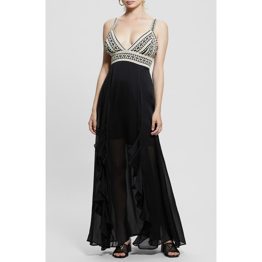 Guess Serena Maxi Dress In Jet Black A996