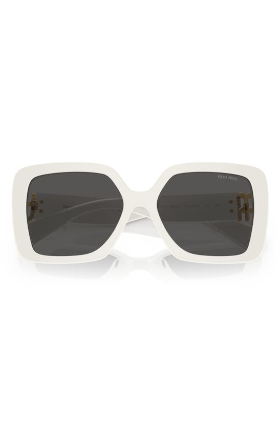 Shop Miu Miu 56mm Square Sunglasses In White