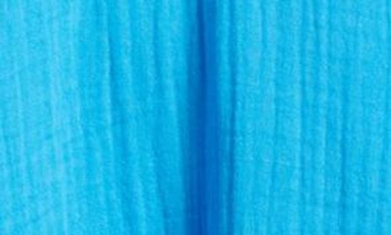 Shop Xirena Lucinda Long Sleeve Cotton Gauze Minidress In Azure Glow