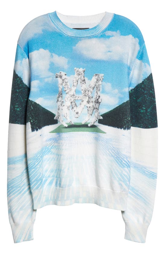 Amiri Runway Print Cashmere Crewneck Sweater In Multi