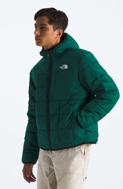 Shop The North Face Kids' Shasta Water Repellent Reversible Hooded Jacket In Evergreen