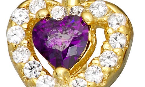 Fzn Kids' 14k Gold Plated Sterling Silver Birthstone Lever Back Earrings In Amethyst