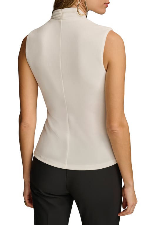 Shop Donna Karan New York Wrap Front Sleeveless Top In Cream