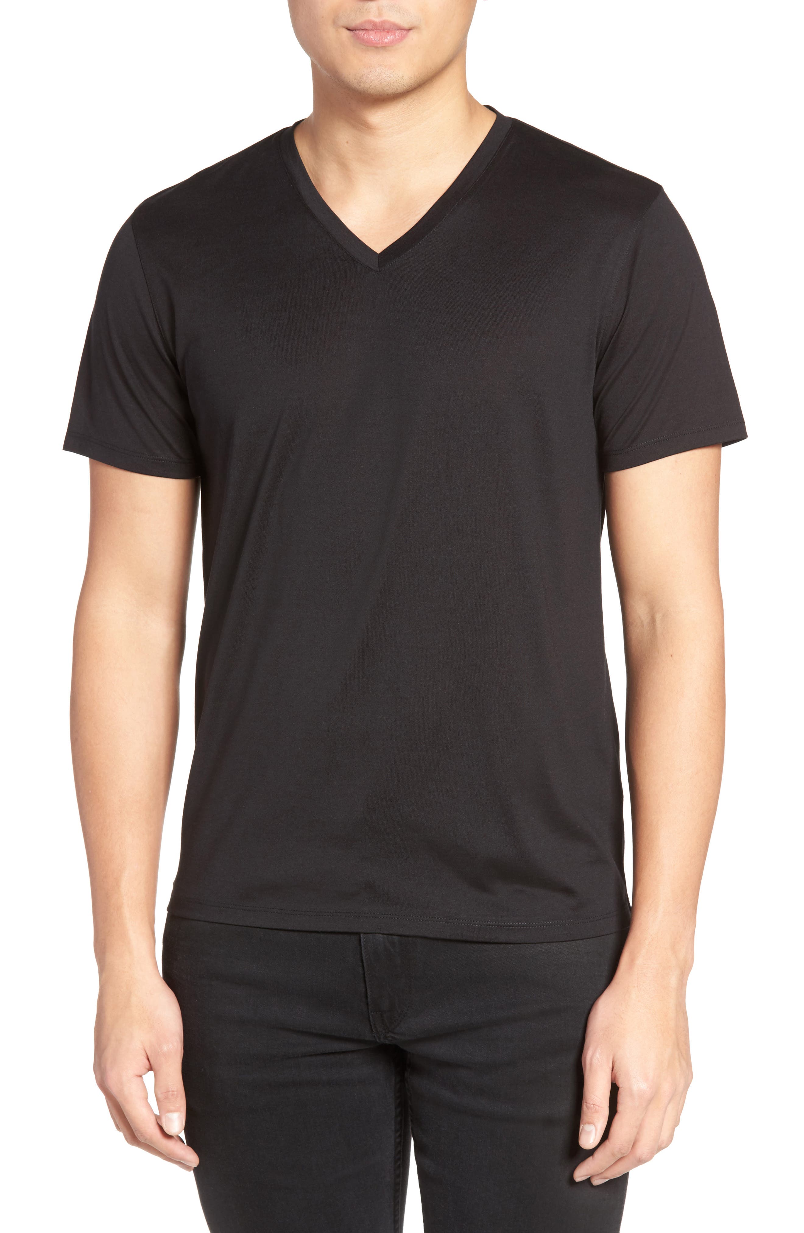 Theory Silk & Cotton V-Neck T-Shirt | Nordstrom