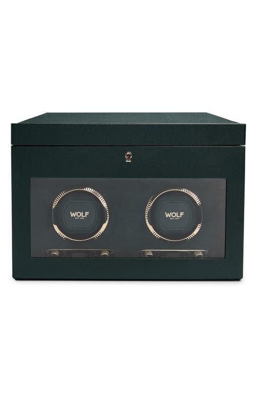 Wolf British Racing Green Double Watch Winder & Case In Green