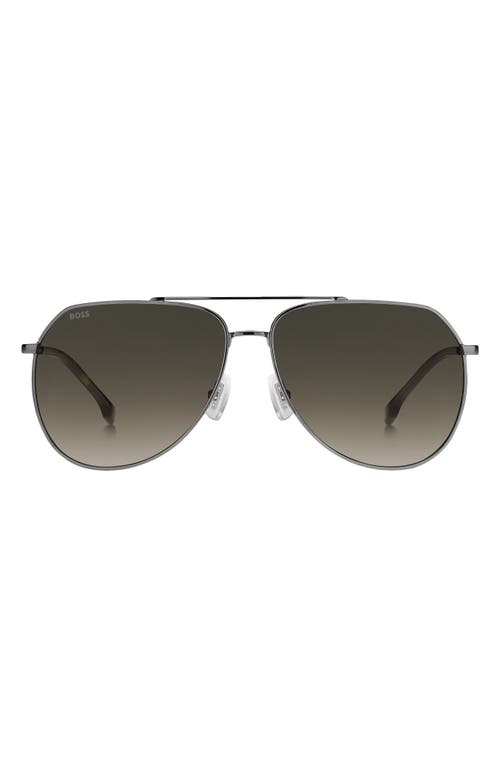 BOSS 61mm Aviator Sunglasses in Dark Ruthenium at Nordstrom