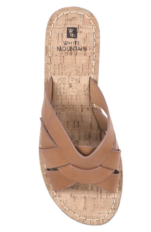 Shop White Mountain Footwear White Mountain Samwell Platform Wedge Sandal In Tan/burnished/smooth