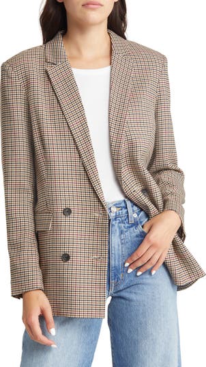 Rails Jac Houndstooth Double Breasted Stretch Twill Blazer | Nordstrom