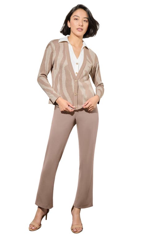 Ming Wang Layered Shirt & Cardigan In Java/white