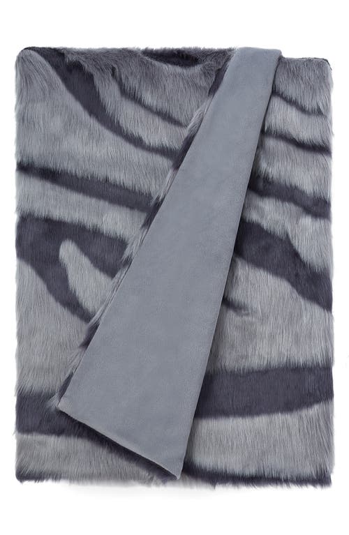 UGG(r) Shayla Faux Fur Throw Blanket in Space Age /Gravel Grey