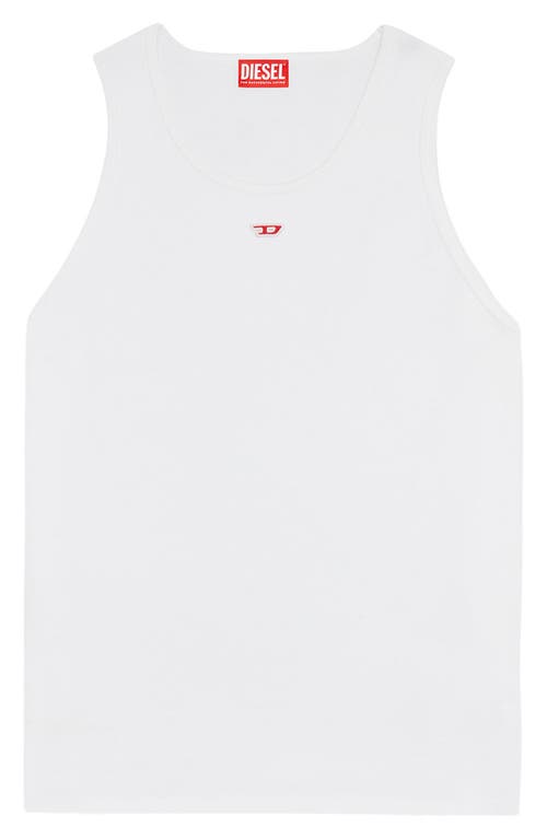 Diesel Tank Top With Mini D Logo Patch In White