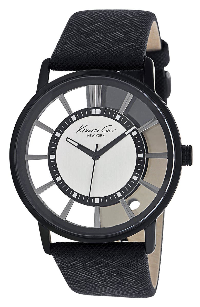 Kenneth Cole New York Round Transparent Dial Watch | Nordstrom
