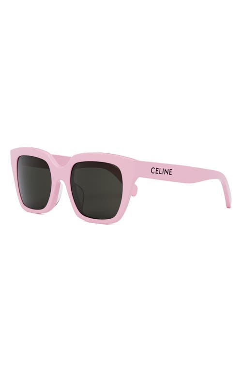Shop Celine Monochrome 56mm Square Sunglasses In Pink/smoke