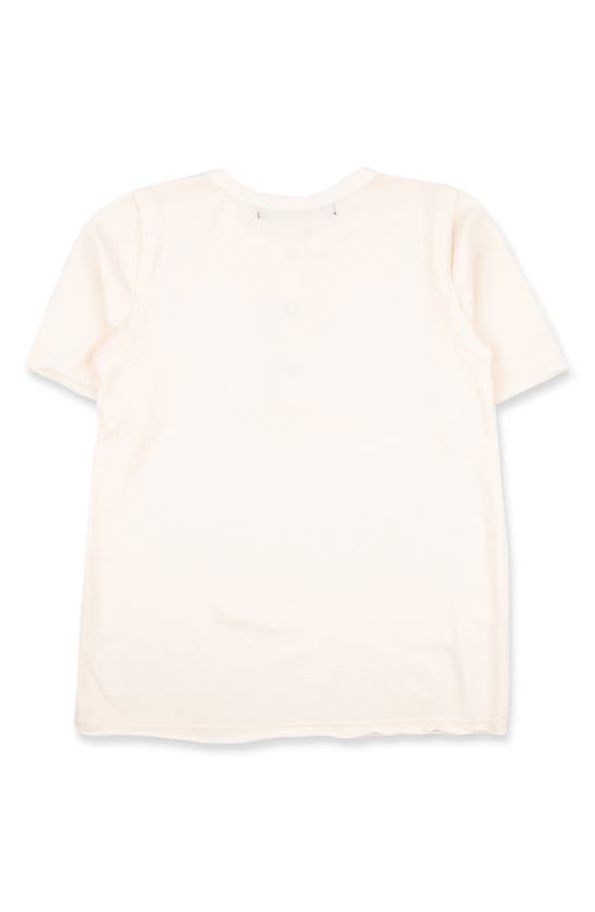 Miki Miette Kids' Pauli Short Sleeve Henley In Cream